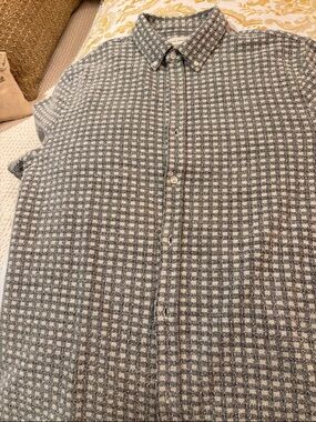 Club Monaco Gray Check Button-Down Shirt